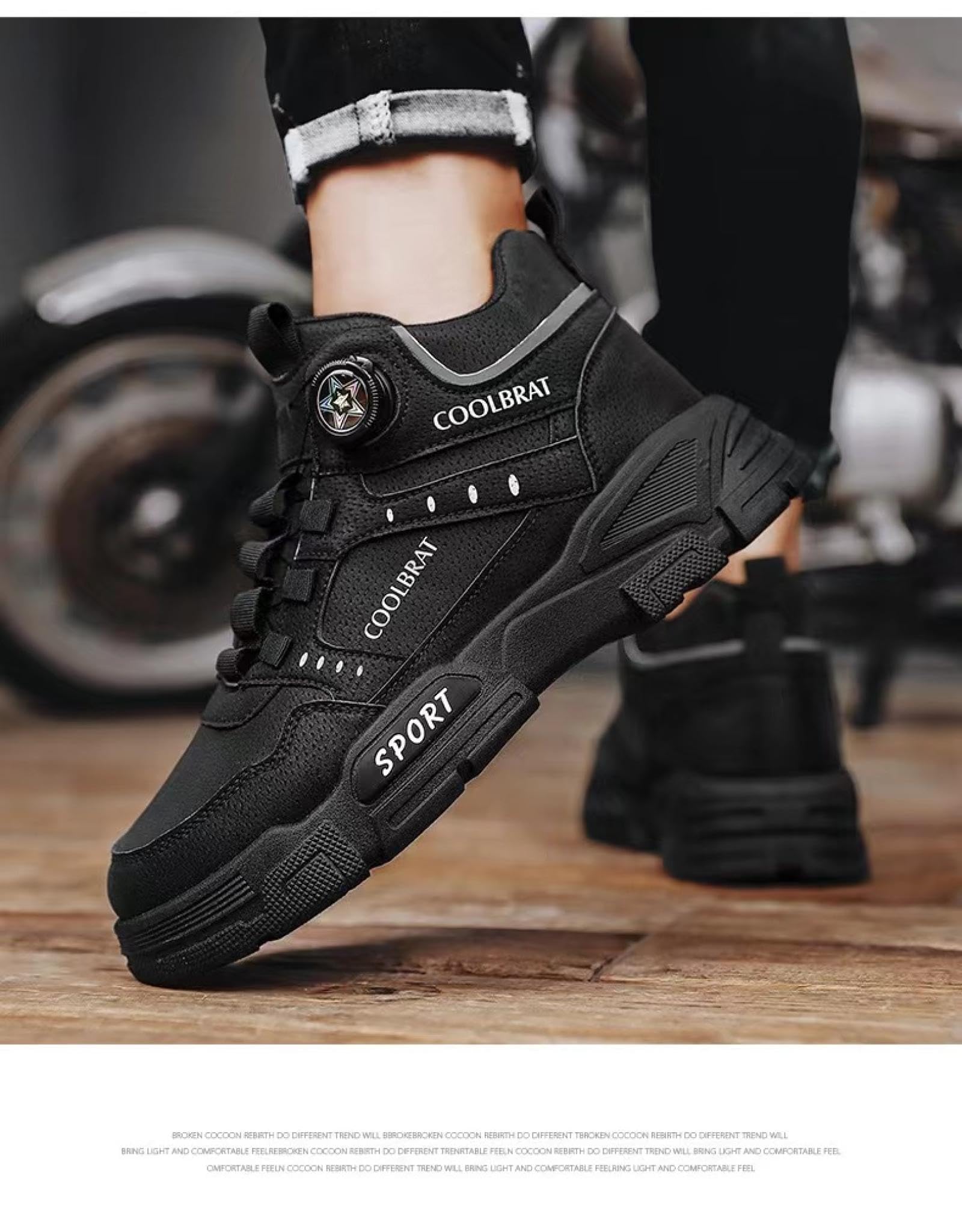 Amazon | バイクシューズ メンズ ライディングブーツ 厚底 オートバイ